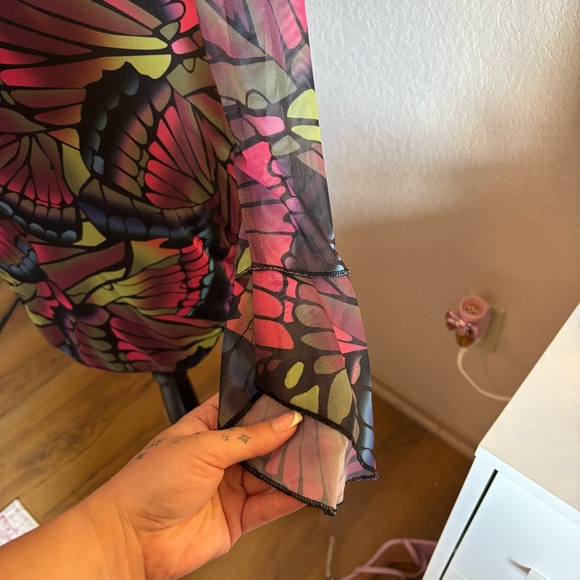 Butterfly Mesh Mini Dress - Picture 4 of 5